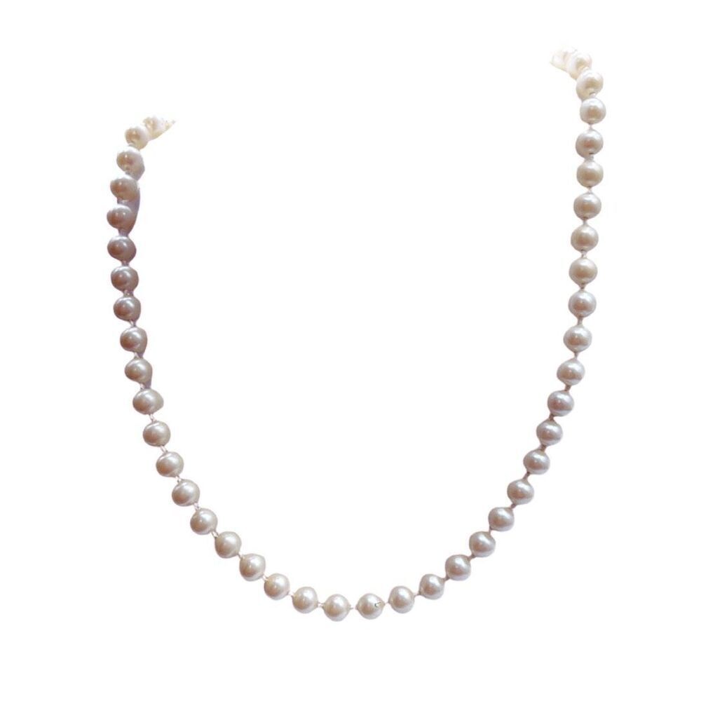 Vintage faux glass pearls. Hand knotted & 16” - Picture 1 of 8